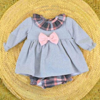 VESTIDO CORTO CON BRAGA TALLA 1,3,6,12 Y 18 MESES