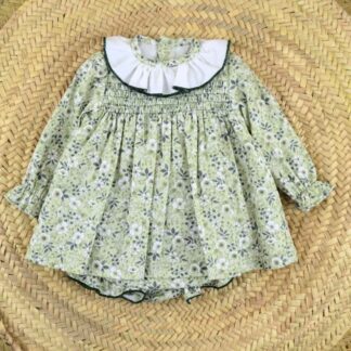 VESTIDO CORTO CON BRAGA TALLA 3,6,12 Y 18 MESES