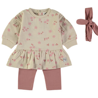 VESTIDO CON LEGGINS Y CINTA PELO TALLA 3 MESES HASTA 2 AÑOS