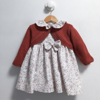VESTIDO CON CHAQUETA TALLA 6,12,18,24 Y 36 MESES