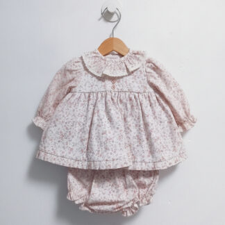 VESTIDO CORTO CON BRAGA TALLA 1,3,6,12 Y 18 MESES