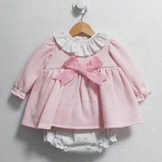VESTIDO CORTO CON BRAGA TALLA 1,3,6,12 Y 18 MESES