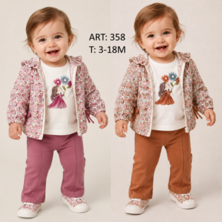 CONJUNTO 3 PIEZAS TALLA 3,6,9,12 Y 18 MESES
